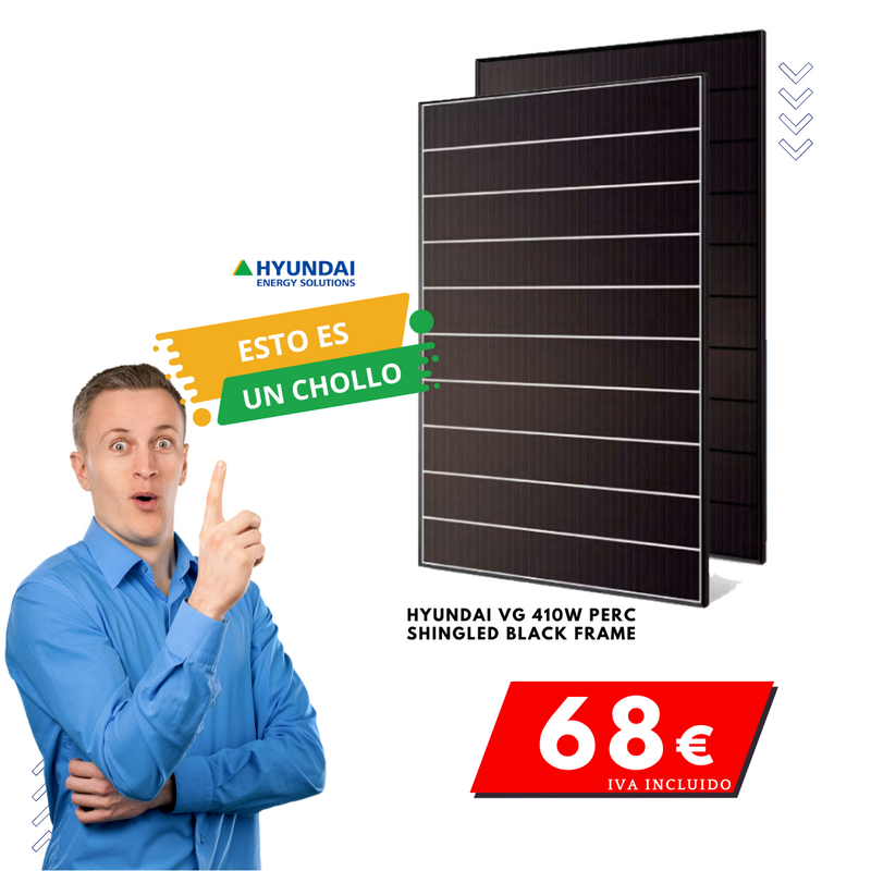 Cargue la imagen en el visor de la galería, Pallet de Paneles Solares Monocristalino Hyundai VG 410W PERC Shingled Black Frame
