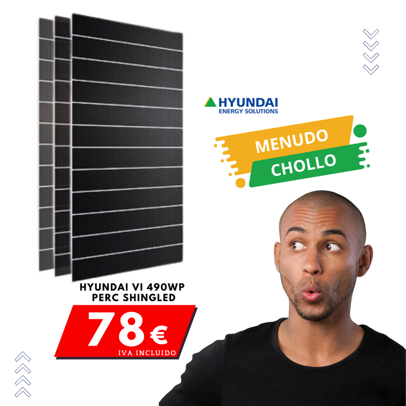 Load image into Gallery viewer, Pallet de Paneles Solares Monocristalino Hyundai VI 490Wp PERC Shingled commercial module (HiE-S490VI)
