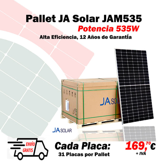 Pallet Placas Solares Monocristalino JAM JA Solar 535w